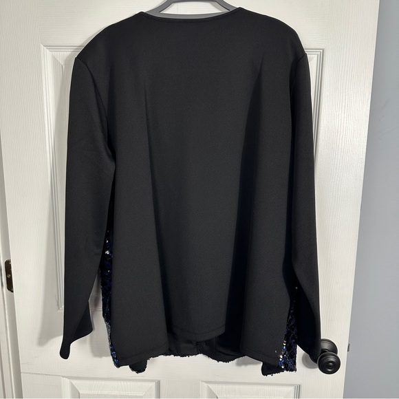 NEW Bob Mackie Wearable Art 3X jacket, blue sequin front, evening, sparkle - Picture 12 of 12